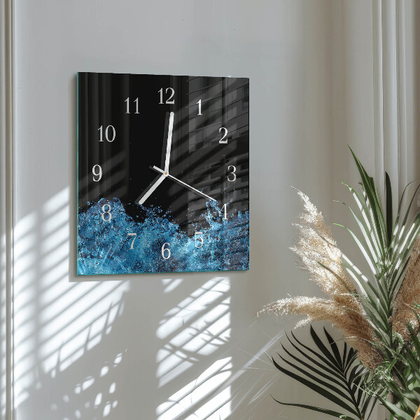 Square wall clock Water