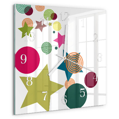 Square wall clock Stars
