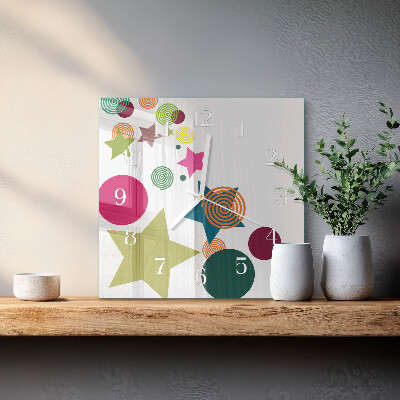 Square wall clock Stars