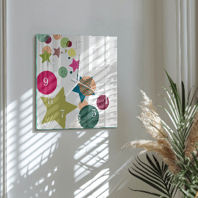 Square wall clock Stars