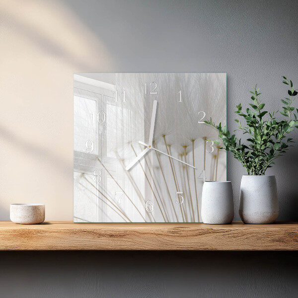 Square wall clock Dandelion