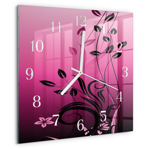 Square wall clock Floral Art