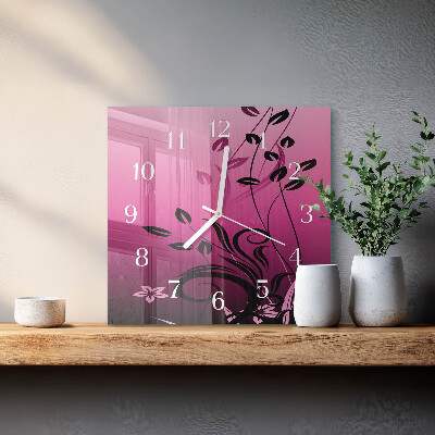 Square wall clock Floral Art