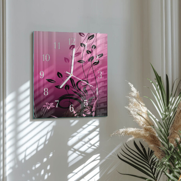 Square wall clock Floral Art