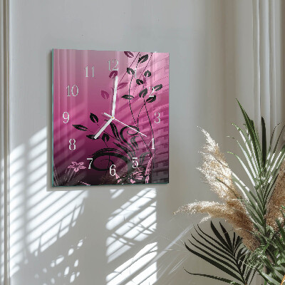 Square wall clock Floral Art