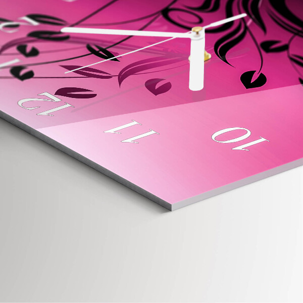 Square wall clock Floral Art