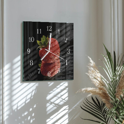 Square wall clock Strawberry