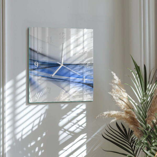 Square wall clock Abstract Lines