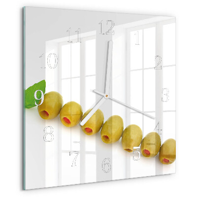 Square wall clock Olives