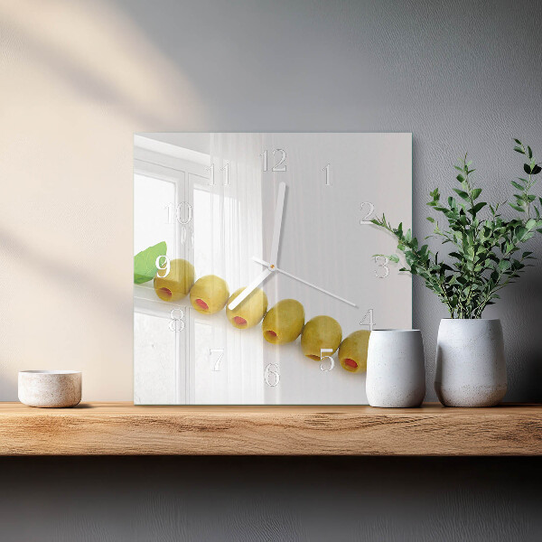 Square wall clock Olives