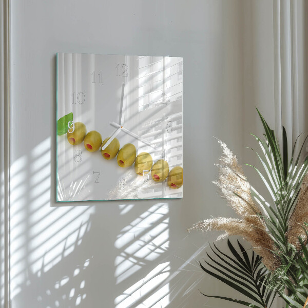 Square wall clock Olives