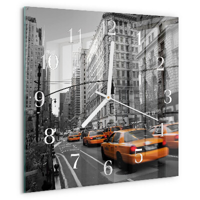 Square wall clock New York Taxi
