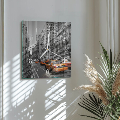 Square wall clock New York Taxi