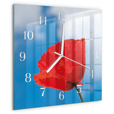 Square wall clock Poppy