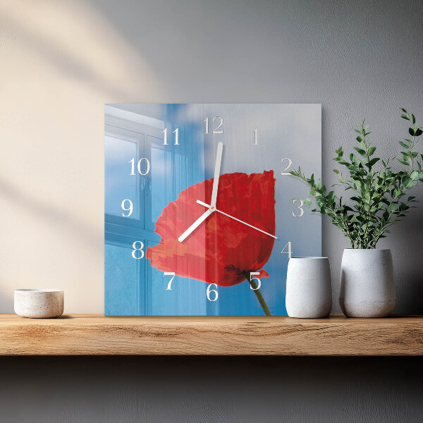 Square wall clock Poppy