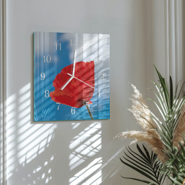 Square wall clock Poppy