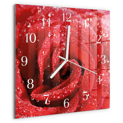 Square wall clock Rose