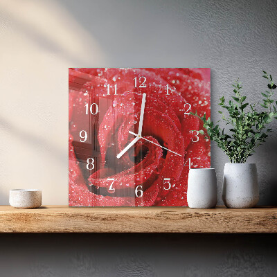 Square wall clock Rose