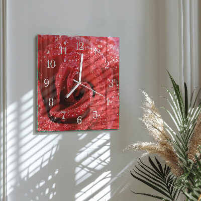 Square wall clock Rose