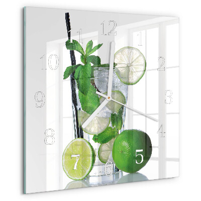 Square wall clock Lime and Mint