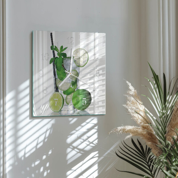 Square wall clock Lime and Mint