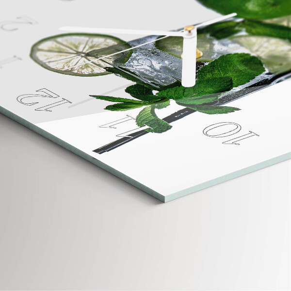 Square wall clock Lime and Mint