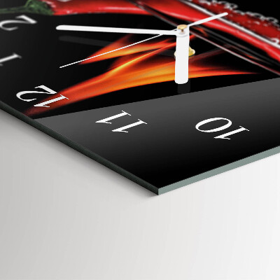 Square wall clock Chili Fire