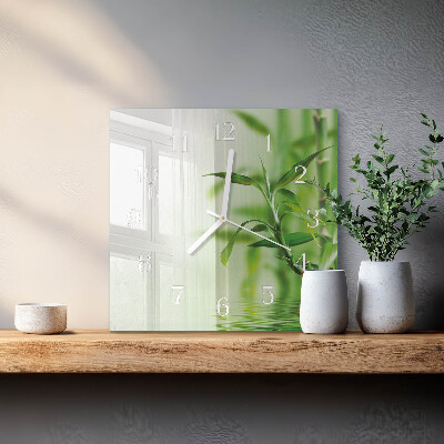 Square wall clock Bamboo