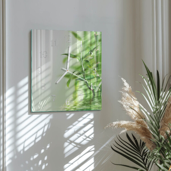 Square wall clock Bamboo