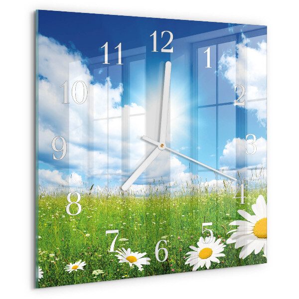 Square wall clock Meadow Flowers