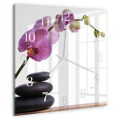 Square wall clock Orchid