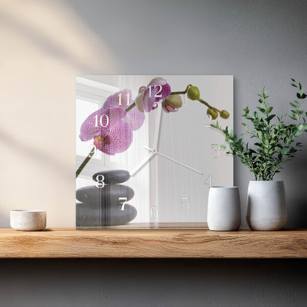 Square wall clock Orchid