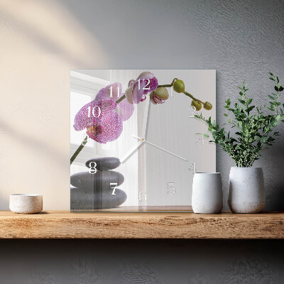 Square wall clock Orchid