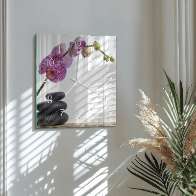 Square wall clock Orchid
