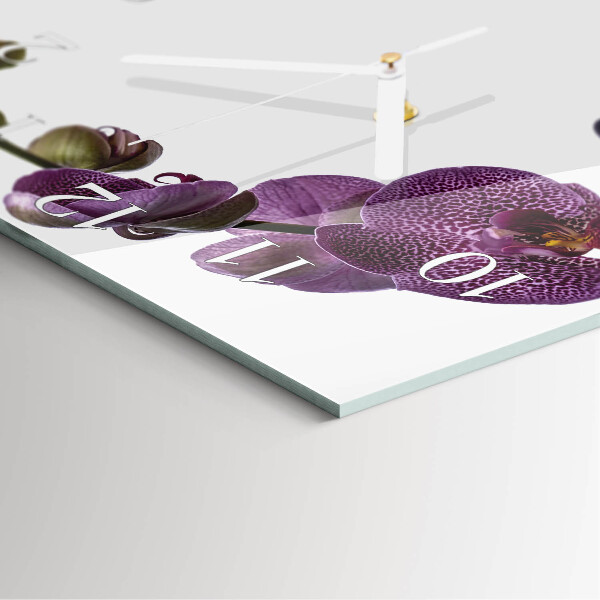 Square wall clock Orchid