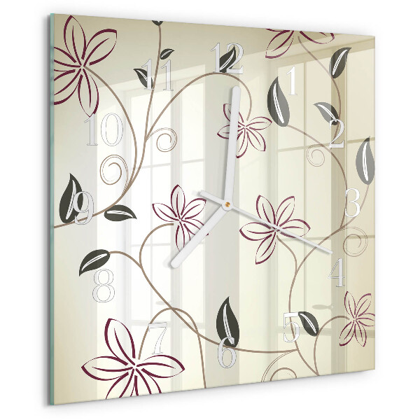 Square wall clock Floral Art