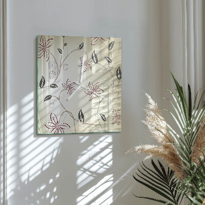 Square wall clock Floral Art