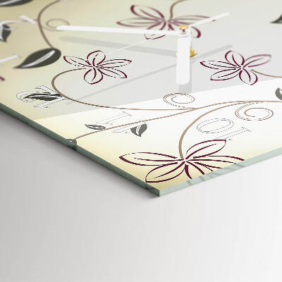 Square wall clock Floral Art