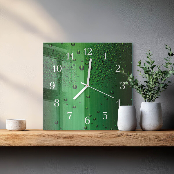 Square wall clock Drops of Water