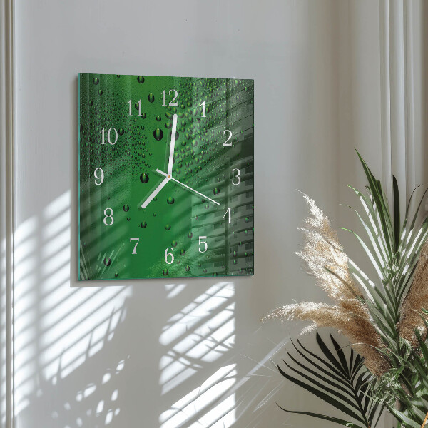 Square wall clock Drops of Water