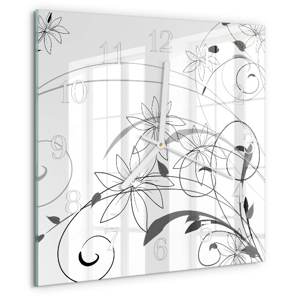 Square wall clock Floral Art