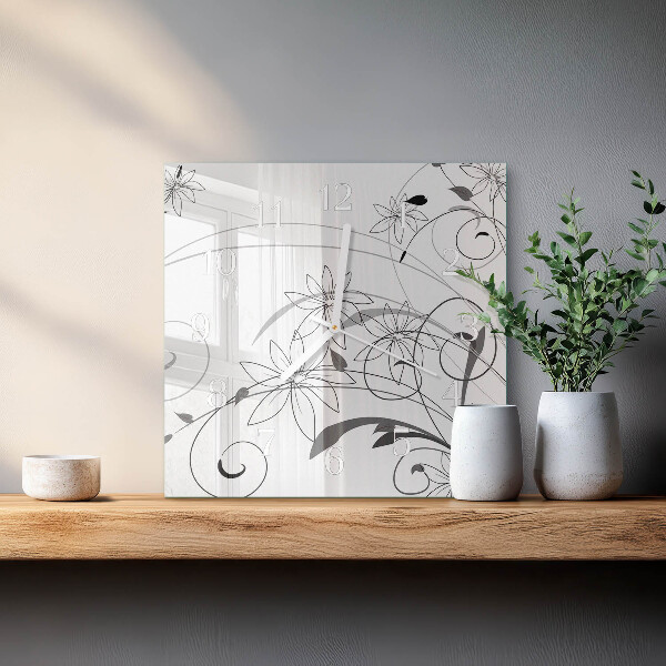 Square wall clock Floral Art
