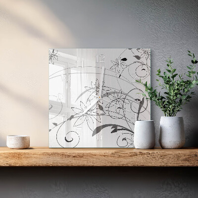 Square wall clock Floral Art
