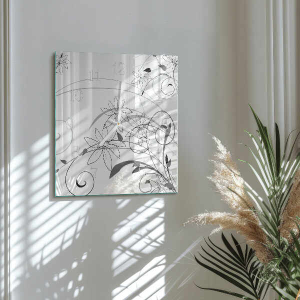 Square wall clock Floral Art