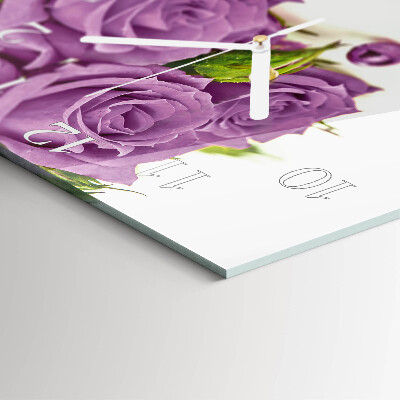 Square wall clock Roses