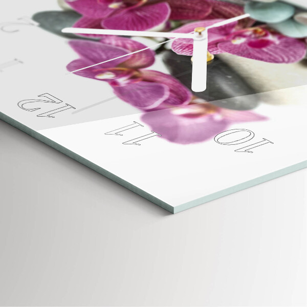 Square wall clock Orchids
