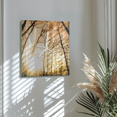 Square wall clock Trees