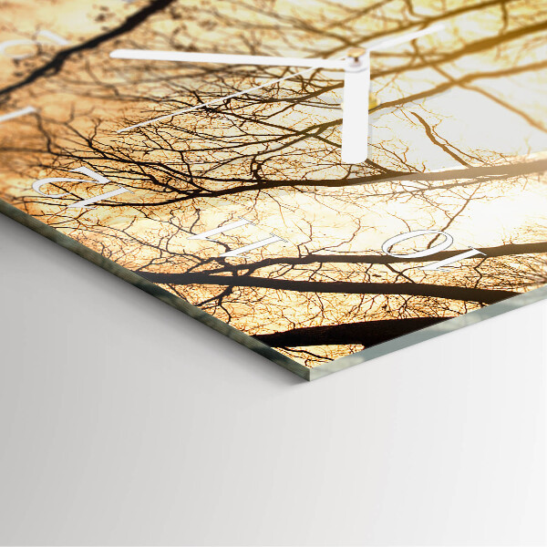 Square wall clock Trees