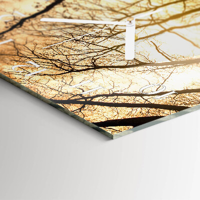 Square wall clock Trees