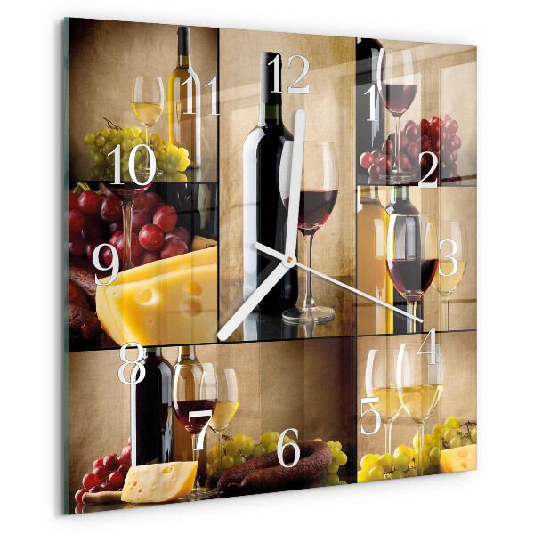 Square wall clock Bottle of Wine
